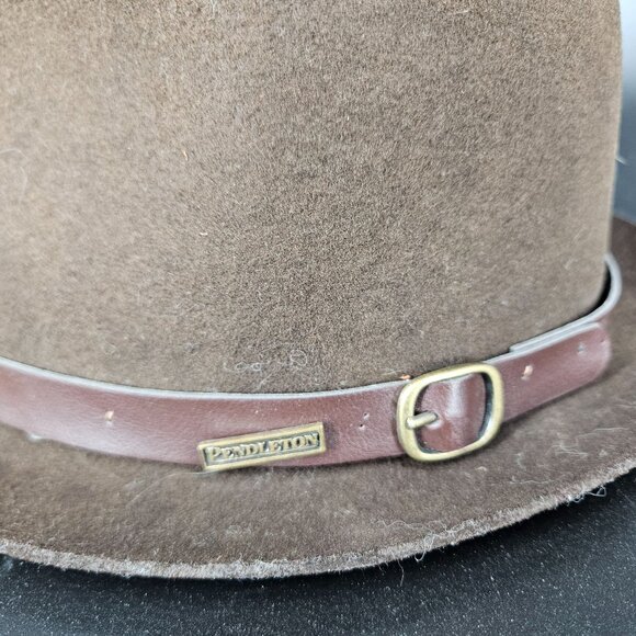Pendleton Fedora Hat Lid Medium 22" Brown Wool Leather Band Classic Men Women US - Picture 2 of 10